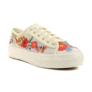 Keds x Rifle Paper Co. Women's Triple Kick Flower Embroidered Mesh Platform